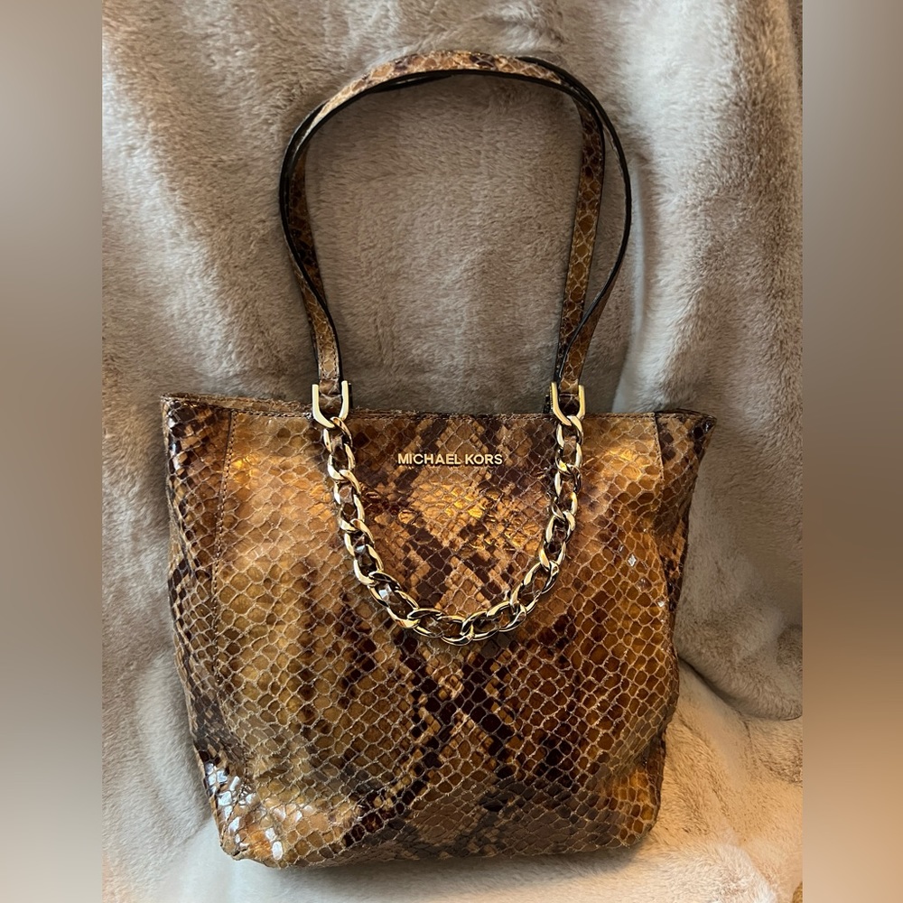 Michael Kors Harper Python Shoulder Bag - image 1
